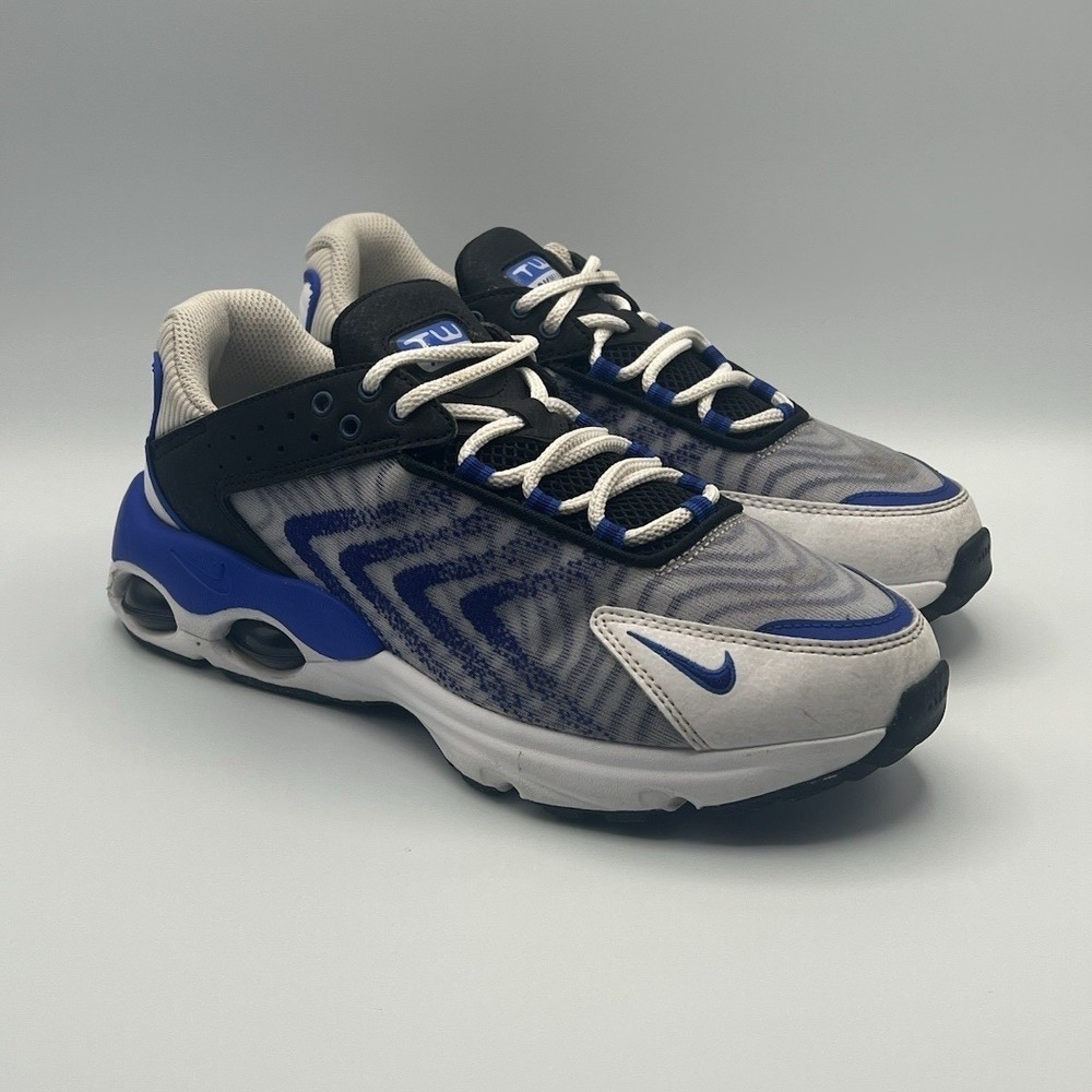 Nike Air Max TW Y2K White Blue Runners - Youth Size 6 Women's Size 7.5 USED